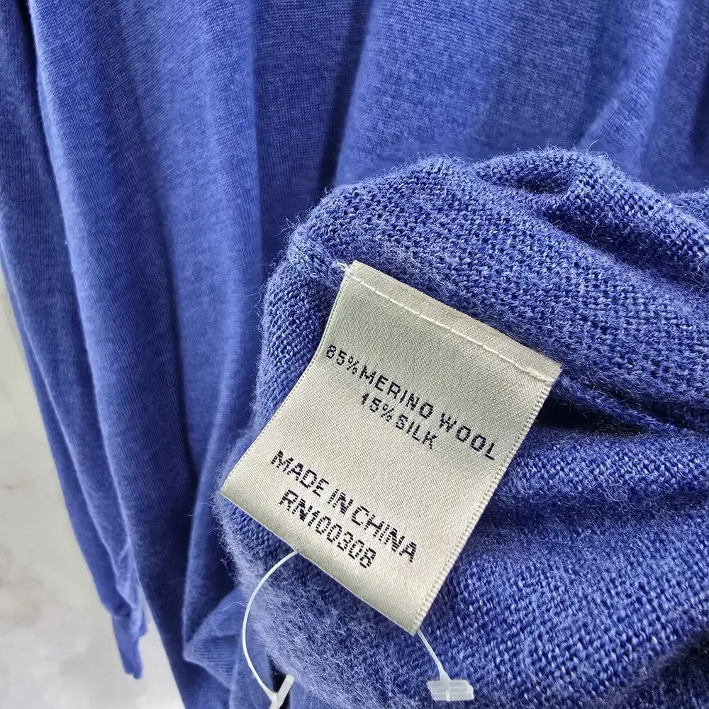 Peter Millar Sweater Mens XXL Blue Merino Wool Silk Lightweight Liberty 19S42
